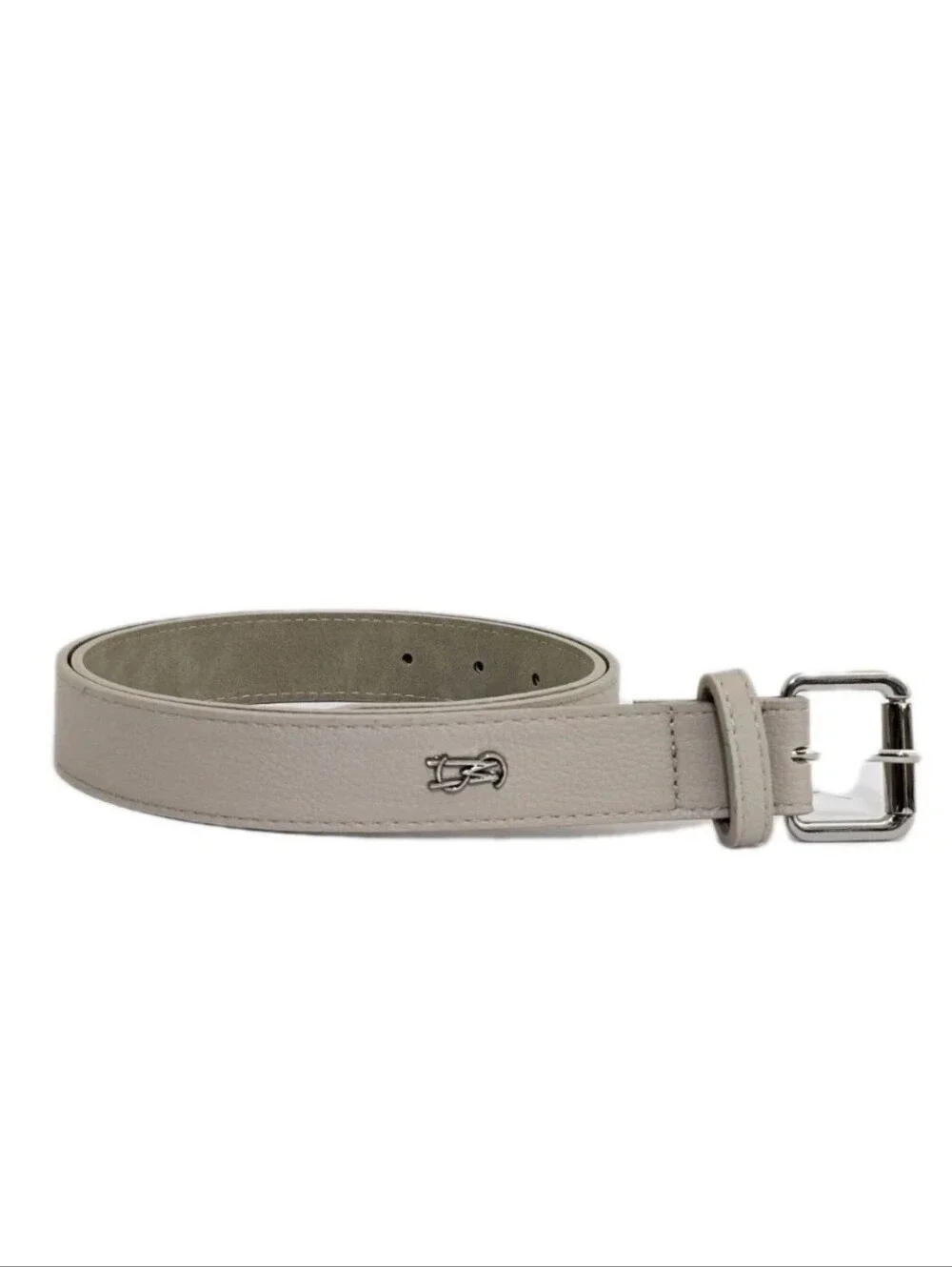 STEVE MADDEN size XL Faux Leather Fashion Logo‎ Belt Cream